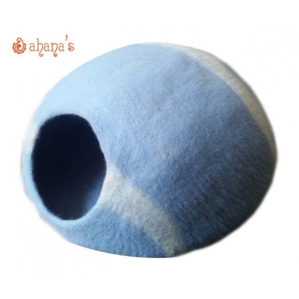 Nepal Felt Cat Cave Handmade in Nepal -  Cat Bed - Pet Bed - Puppy Bed - Cat House - 100% Wool - CA-043