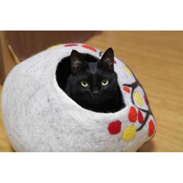 Felt Cat House - Tree Cave - Felt Cat Cave- Cat Bed - CA-004