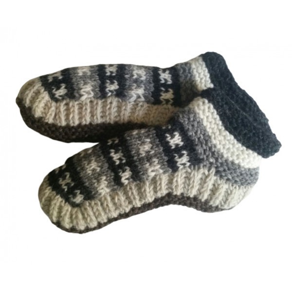 Woolen Knitted Shoes - Indoor Shoes for Winter - Made in Nepal