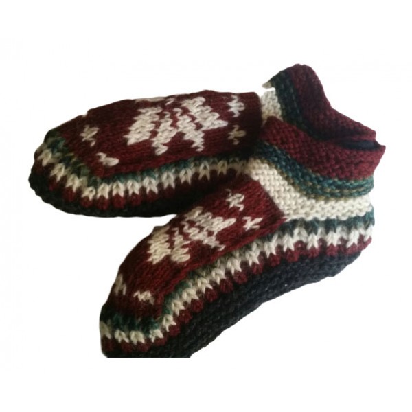 Woolen Knitted Shoes - Indoor Shoes for Winte - Made in Nepal